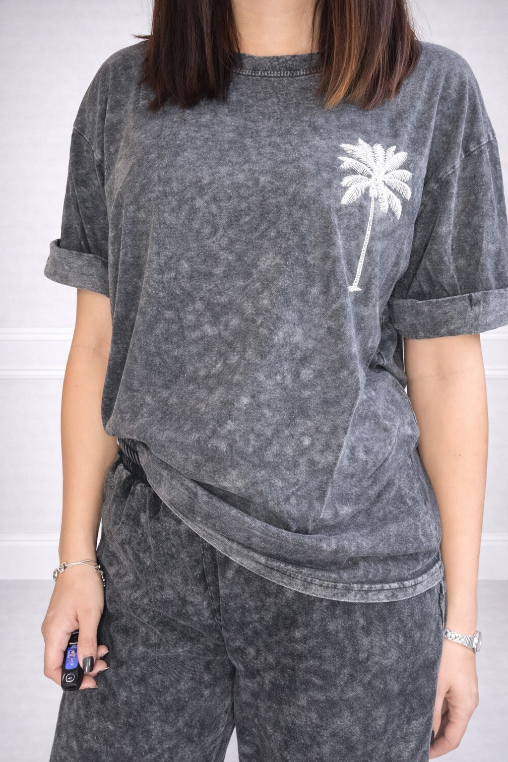 T-shirt Palm Noir